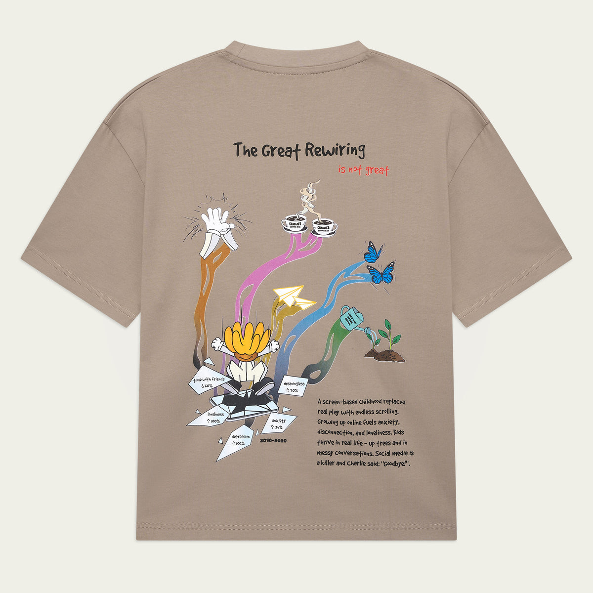 Rewiring Taupe T-shirt